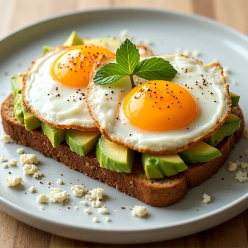 Creamy Avocado Multigrain Toast with Crispy Fried Egg