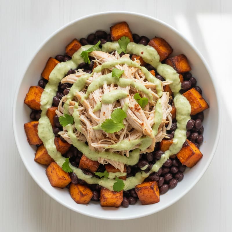 Shredded Chicken and Black Bean Bowl