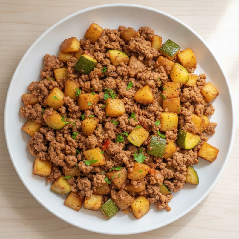 Ground Beef Skillet with Zucchini and Potatoes