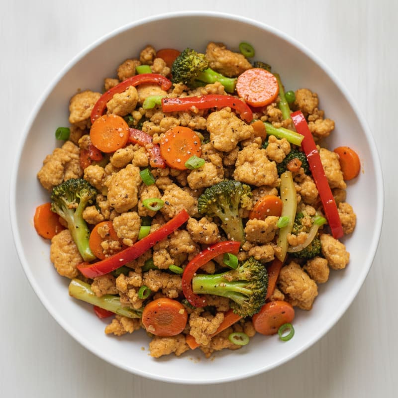 Ground Chicken and Vegetable Stir-Fry