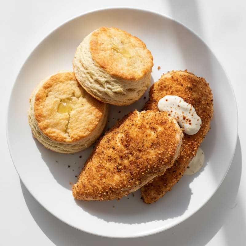 Buttermilk Fried Chicken and Fluffy Biscuits