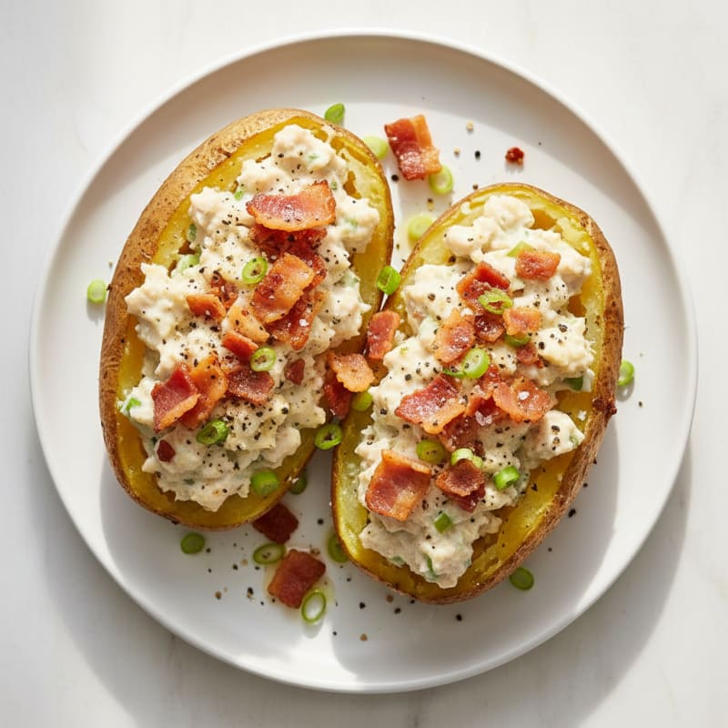 Golden Twice-Baked Potatoes with Crispy Bacon