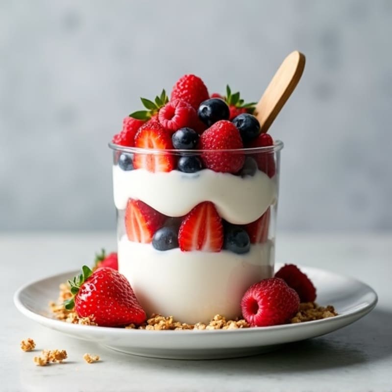 Greek Yogurt Parfait with Mixed Berries and Protein Granola