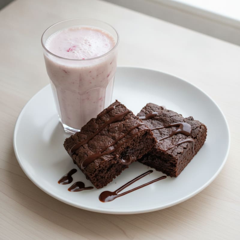 Protein Brownies with Kefir Smoothie
