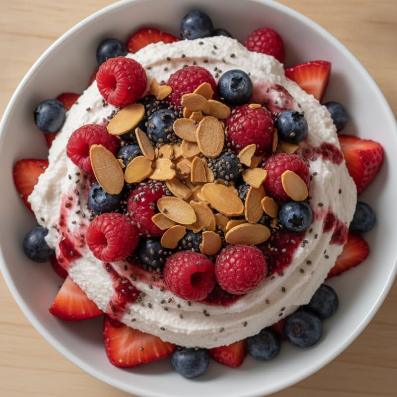 Greek Yogurt Protein Parfait with Mixed Berries