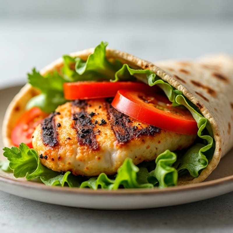 Crispy Grilled Chicken and Fresh Veggie Wrap