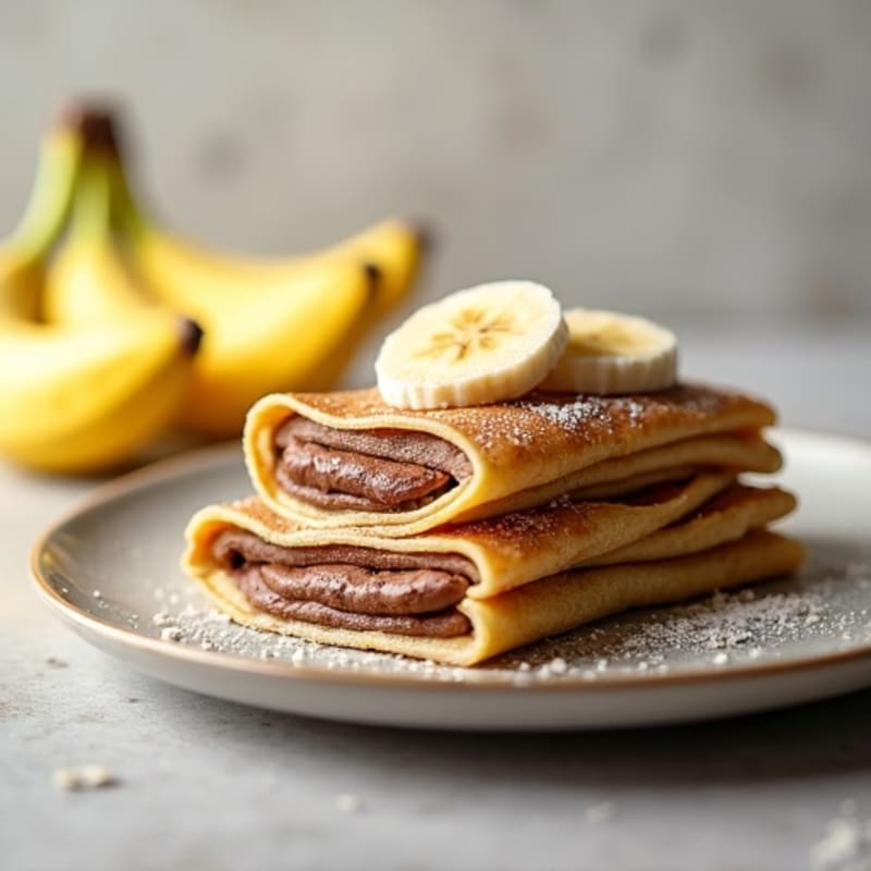 Banana Protein Crepes with Creamy Chocolate Filling