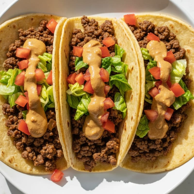 Ground Beef Tacos with Chipotle Crema