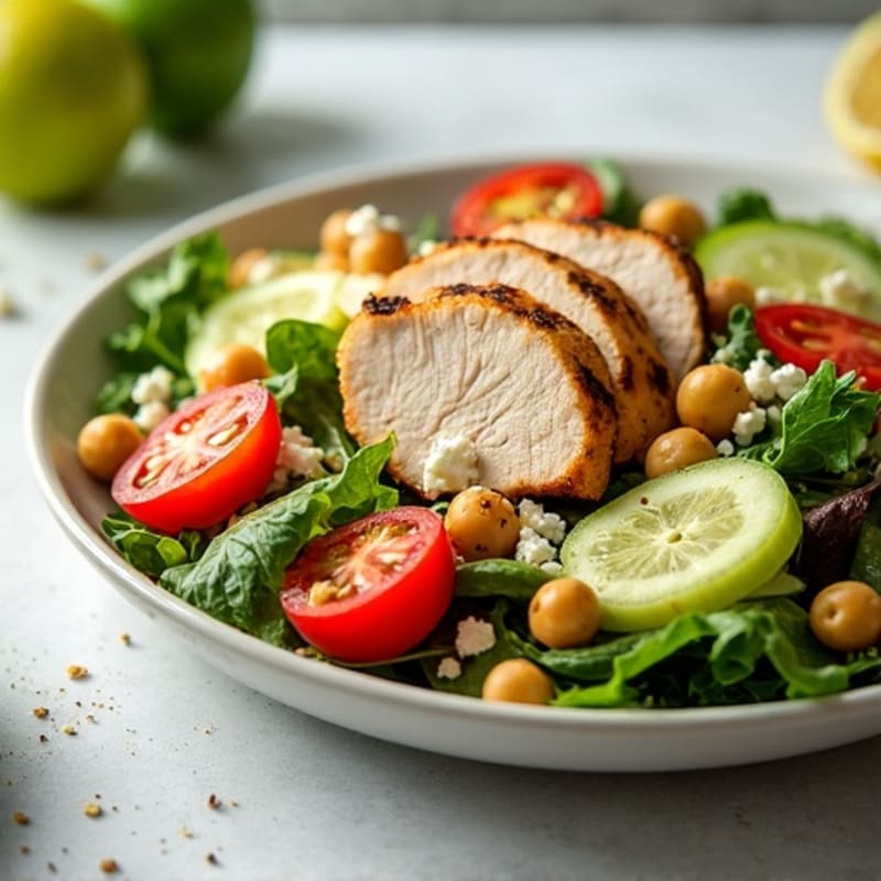 Grilled Turkey Breast Salad with Chickpeas and Lemon Vinaigrette