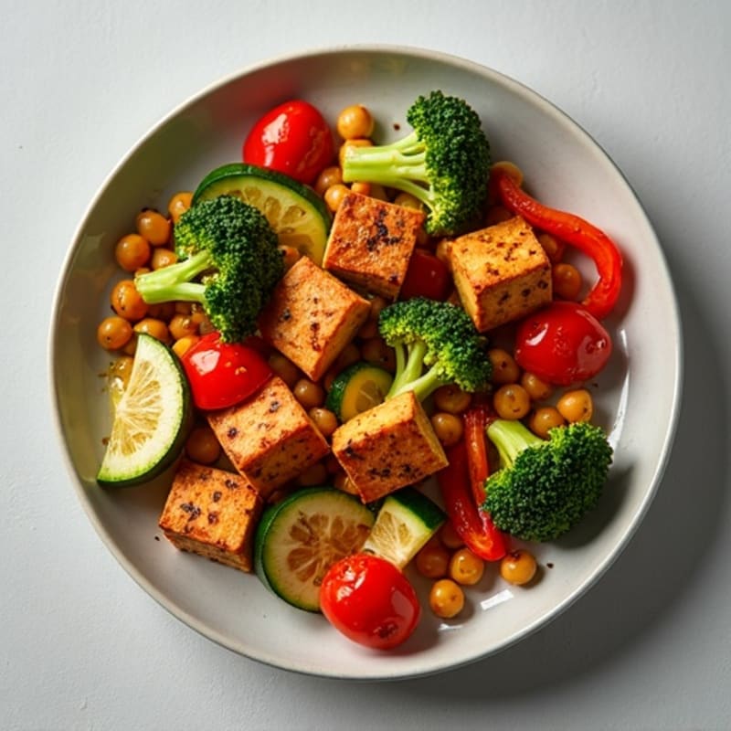Sheet Pan Roasted Vegetables with Crispy Tofu