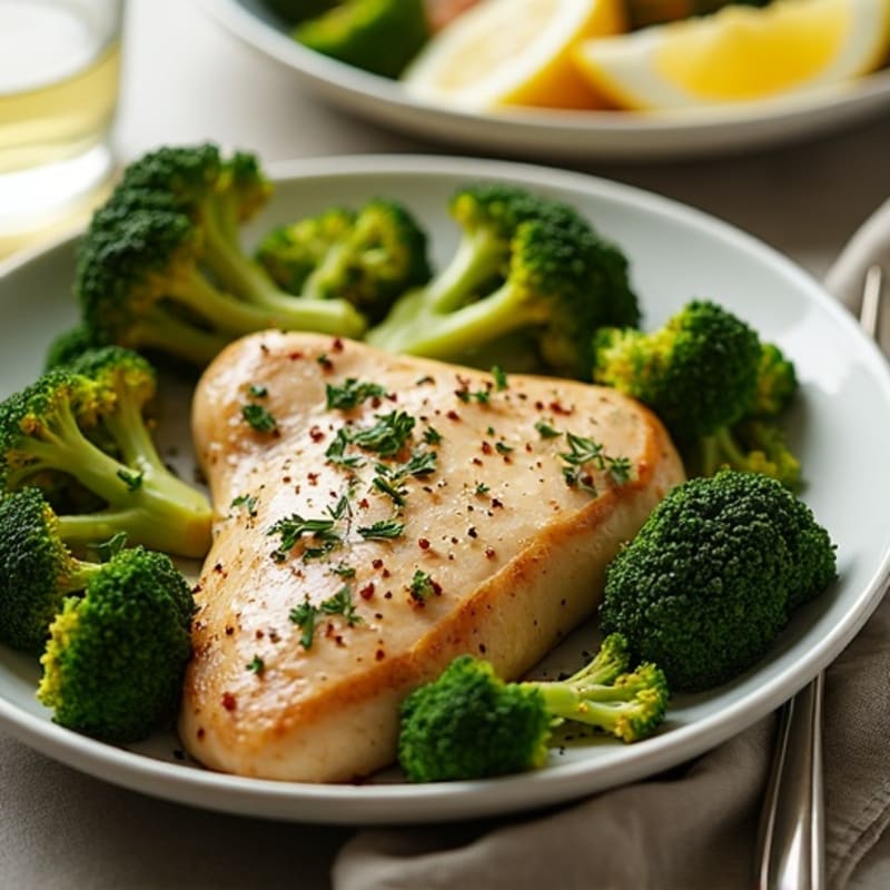 Sheet Pan Lemon-Herb Chicken and Roasted Broccoli