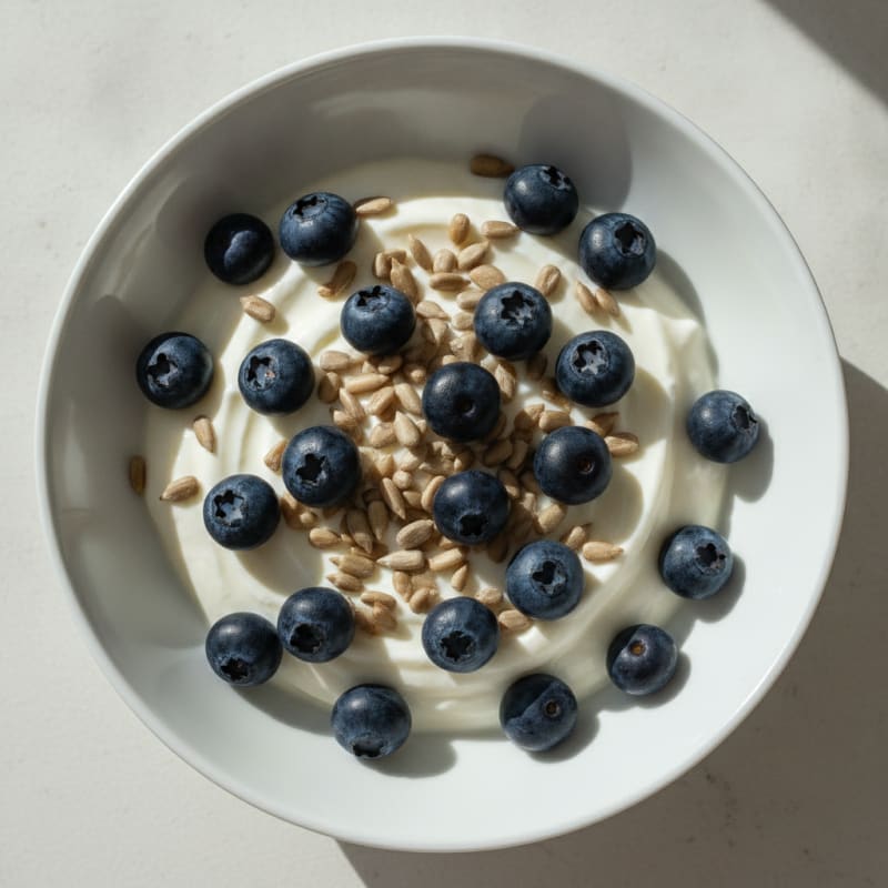 Greek Yogurt with Berries and Sunflower Seeds