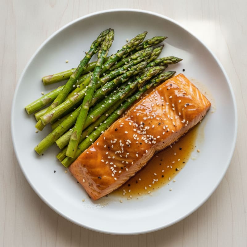 Teriyaki Glazed Salmon with Roasted Asparagus