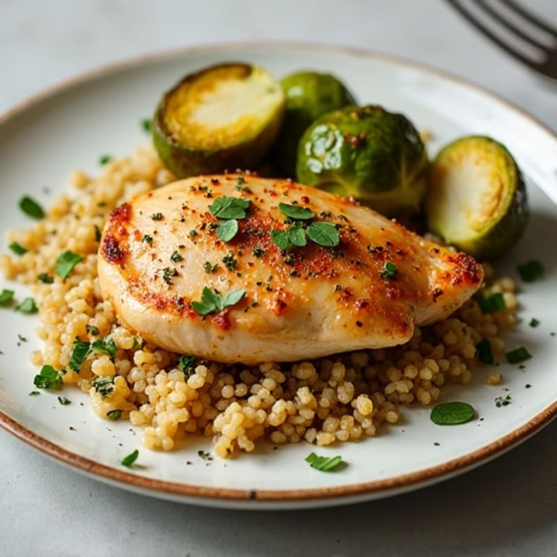 Herb-Roasted Chicken with Crispy Brussels Sprouts
