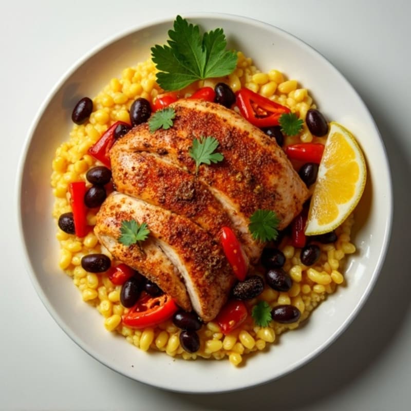 Spiced Chicken and Black Bean Steamed Corn Masa