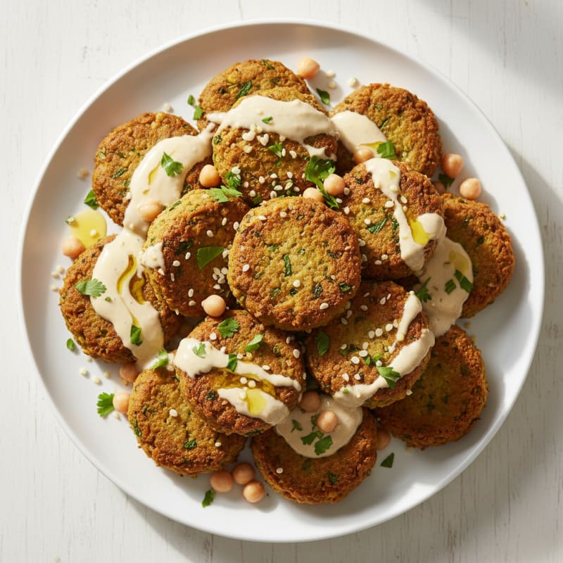 Crispy Falafel with Zesty Tahini Sauce
