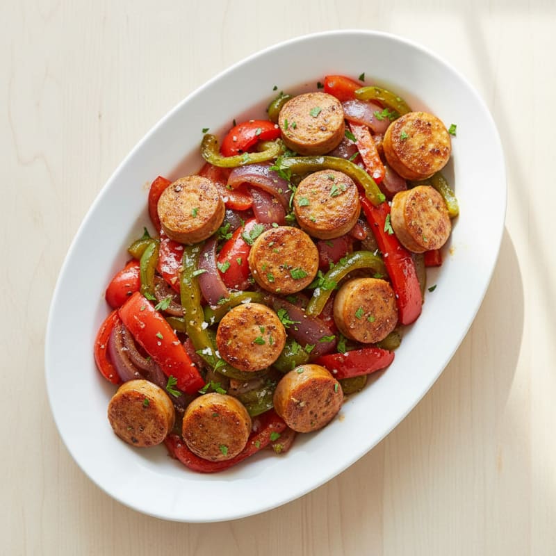 Sheet Pan Sausage and Peppers