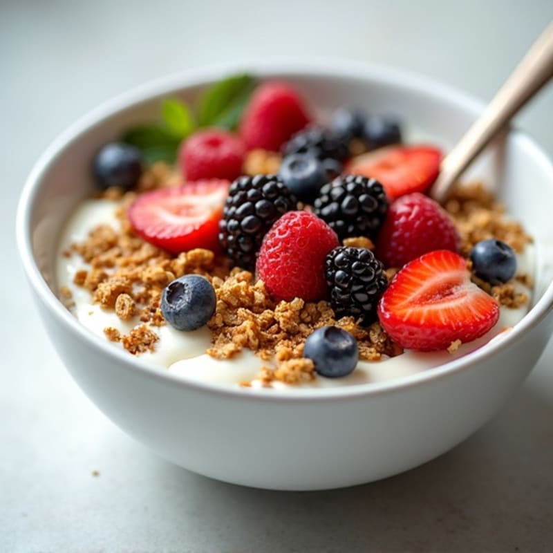Creamy Greek Yogurt Bowl with Hemp Seeds and Mixed Berries