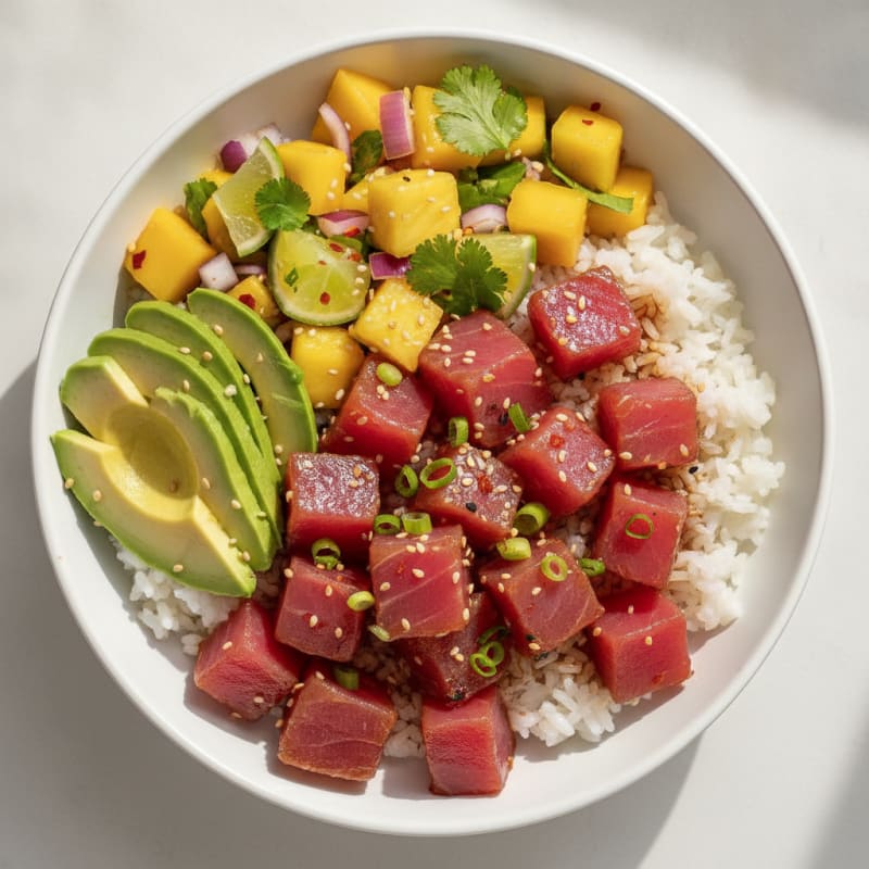 Ahi Tuna Poke Bowl with Tropical Salsa