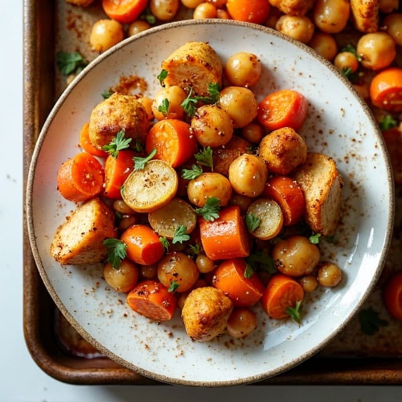 Sheet Pan Crispy Chickpeas with Roasted Root Vegetables