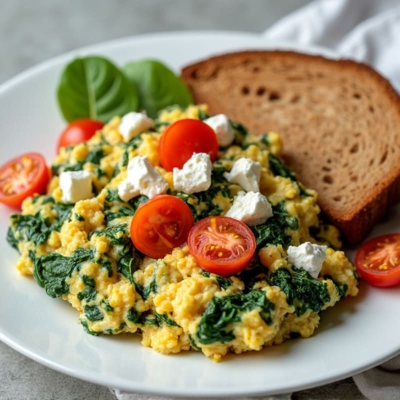 Protein-Packed Spinach and Feta Egg White Scramble