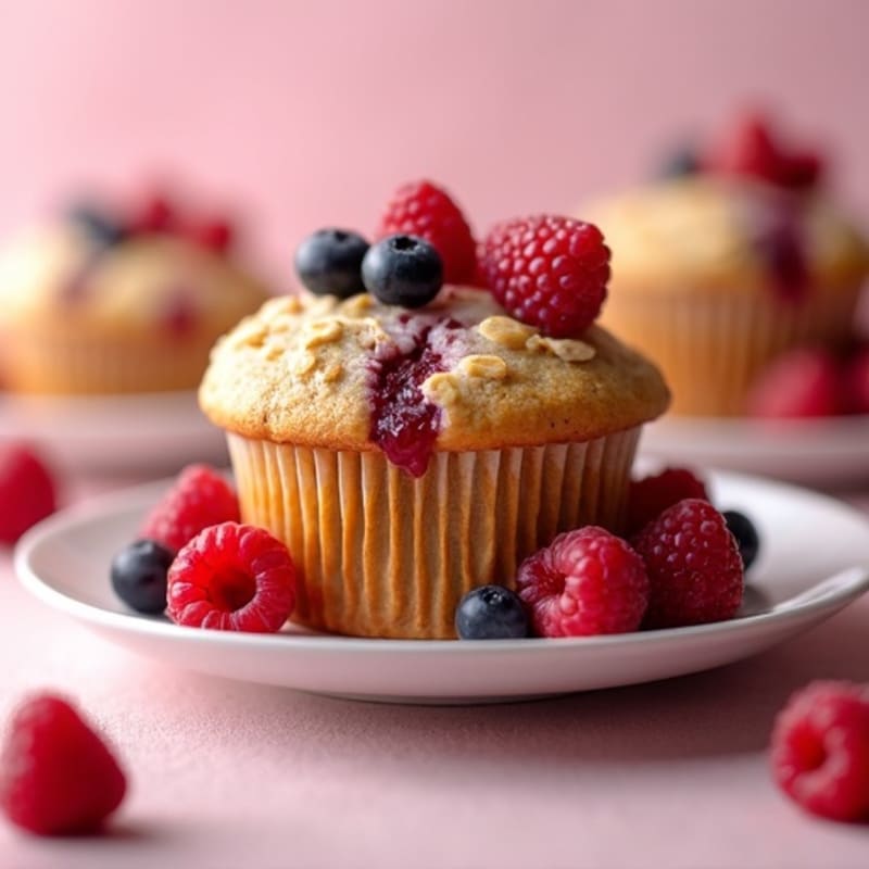 Wholesome Berry Oat Muffins