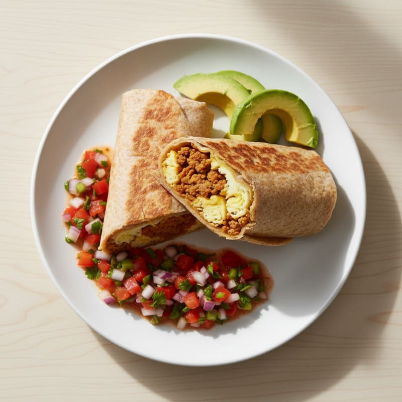 Crispy Chorizo Breakfast Burrito with Zesty Salsa