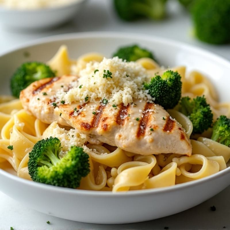 Healthy Creamy Chicken Alfredo Pasta