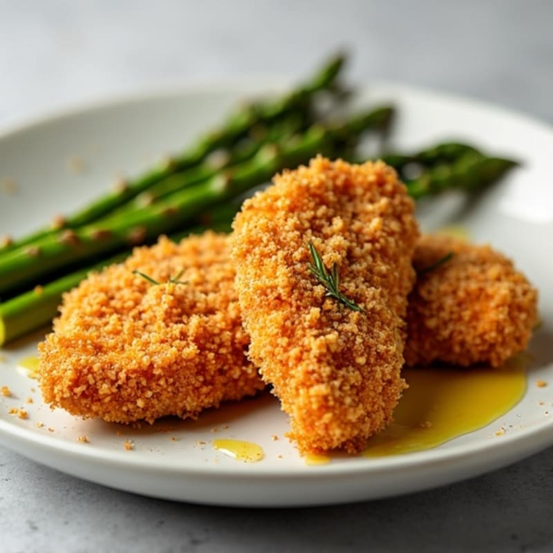 Crispy Baked Chicken Tenders with Roasted Asparagus