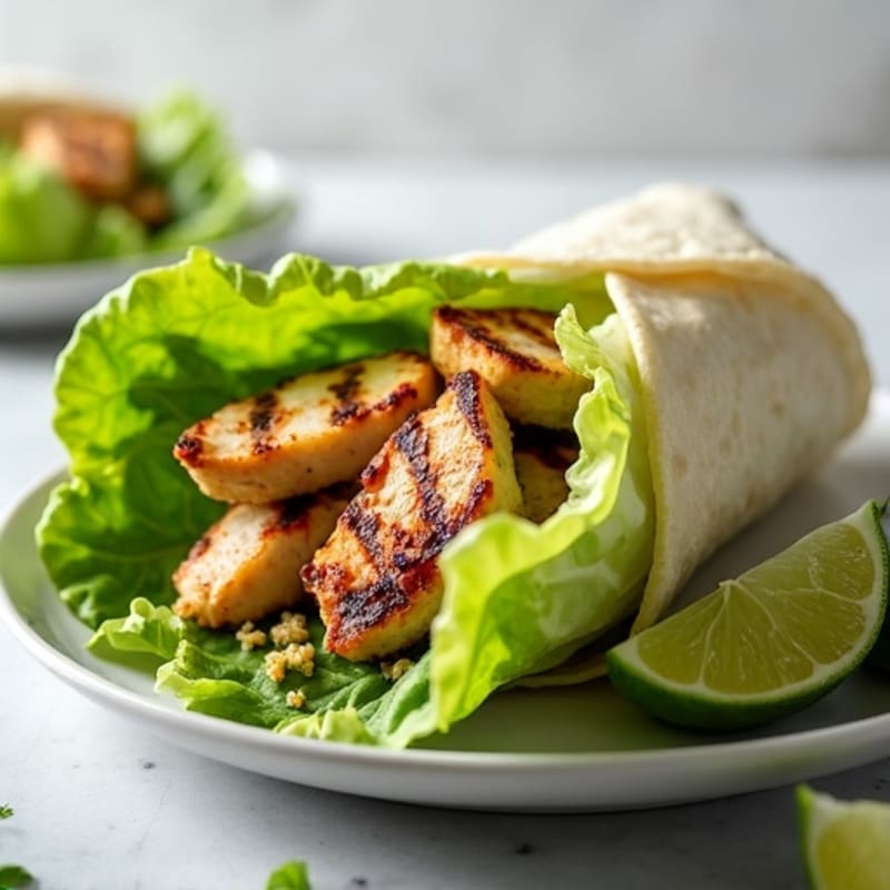 Crispy Grilled Chicken Caesar Lettuce Wrap