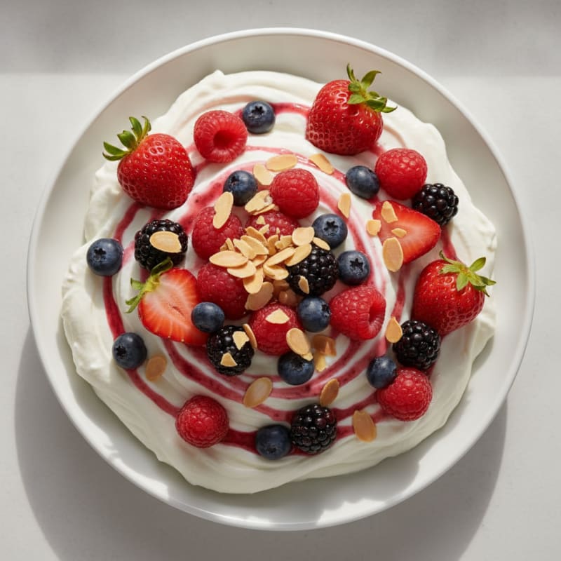 Greek Yogurt Protein Mousse with Mixed Berries