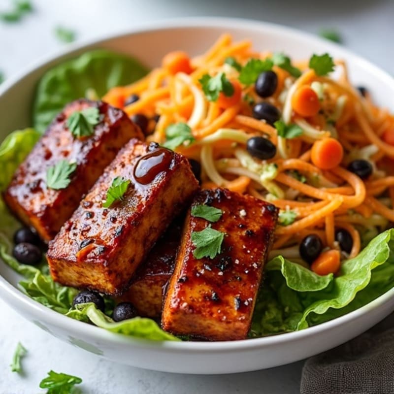 Smoky BBQ Tempeh with Crunchy Slaw