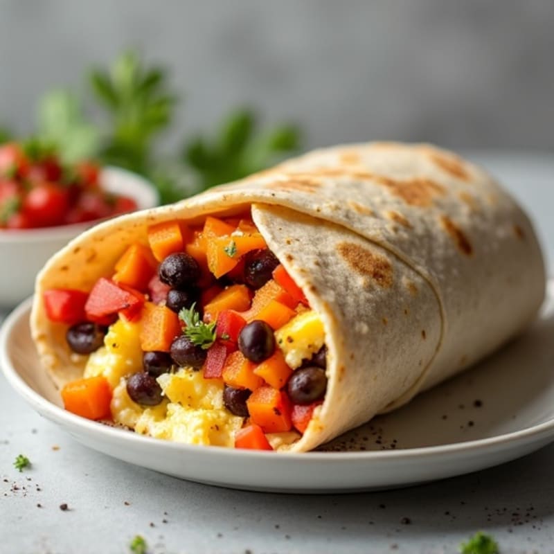 Protein-Packed Sweet Potato Black Bean Breakfast Burrito