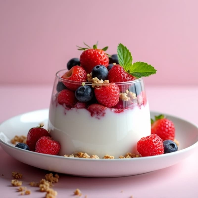 Greek Yogurt Protein Parfait with Mixed Berries