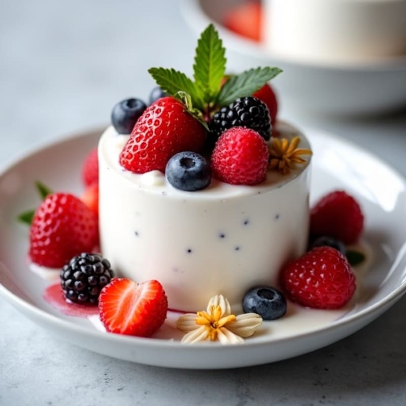 Silky Greek Yogurt Protein Mousse with Berries