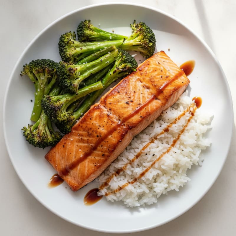 Teriyaki Glazed Salmon with Roasted Broccoli