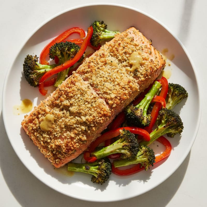 Herb-Crusted Salmon with Roasted Vegetables