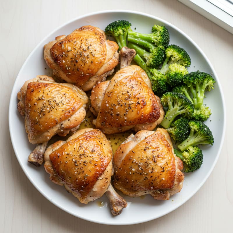 Crispy Roasted Chicken Thighs with Herbs