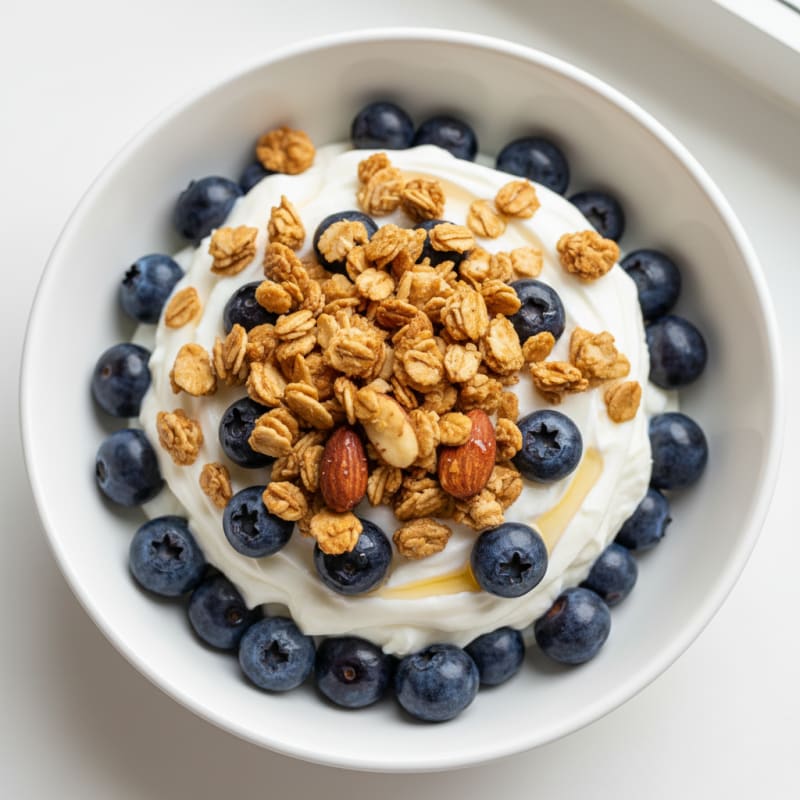 Creamy Greek Yogurt Parfait with Fresh Berries and Almond Granola