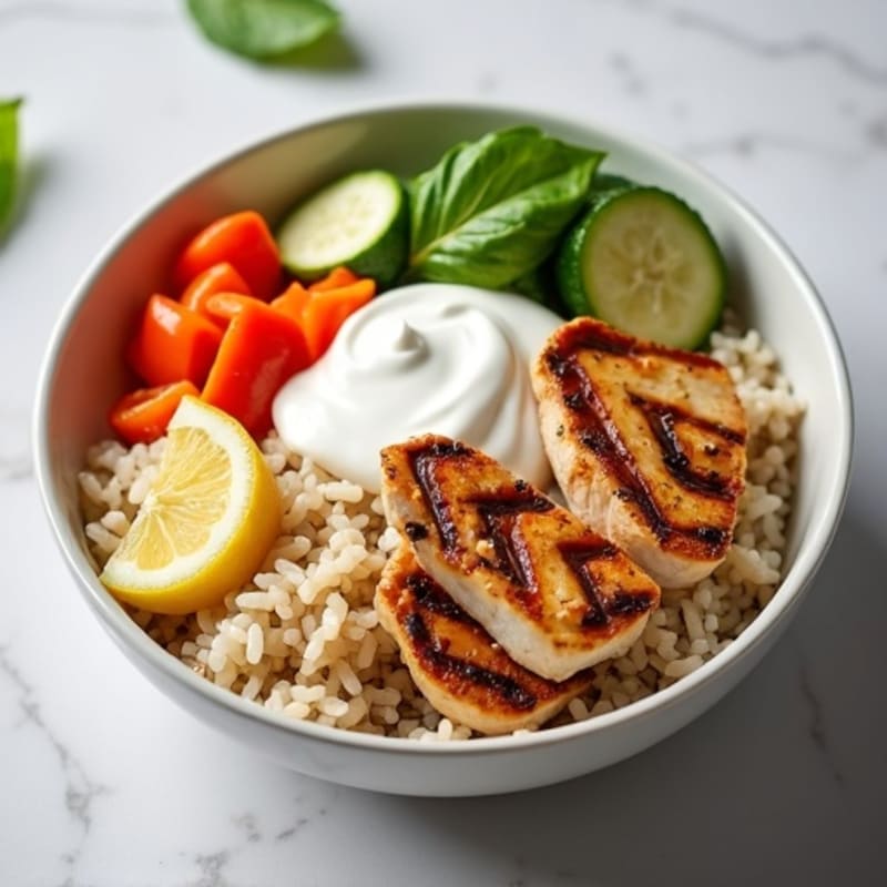 Grilled Chicken and Veggie Rice Bowl