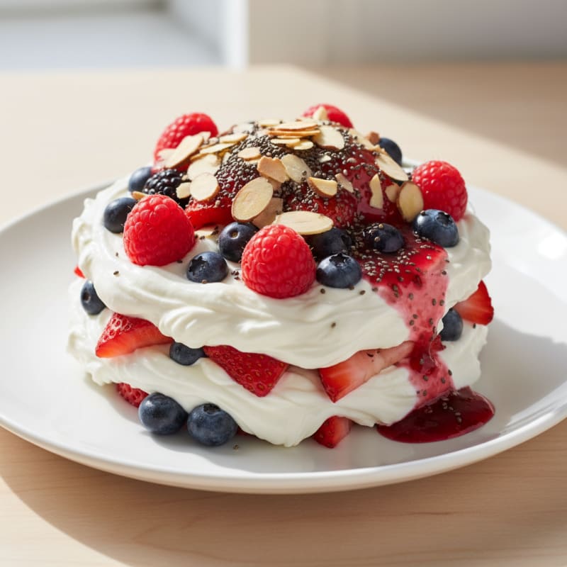 Greek Yogurt Protein Parfait with Mixed Berries