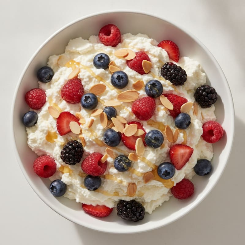 Greek Yogurt Protein Mousse with Mixed Berries