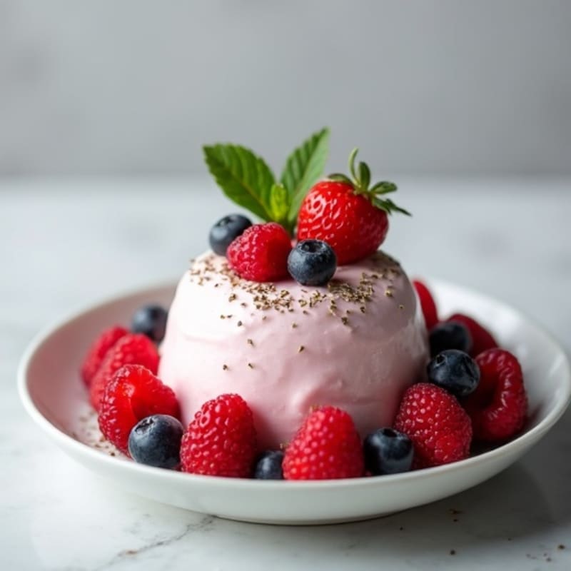 Silky Greek Yogurt Protein Mousse with Fresh Berries