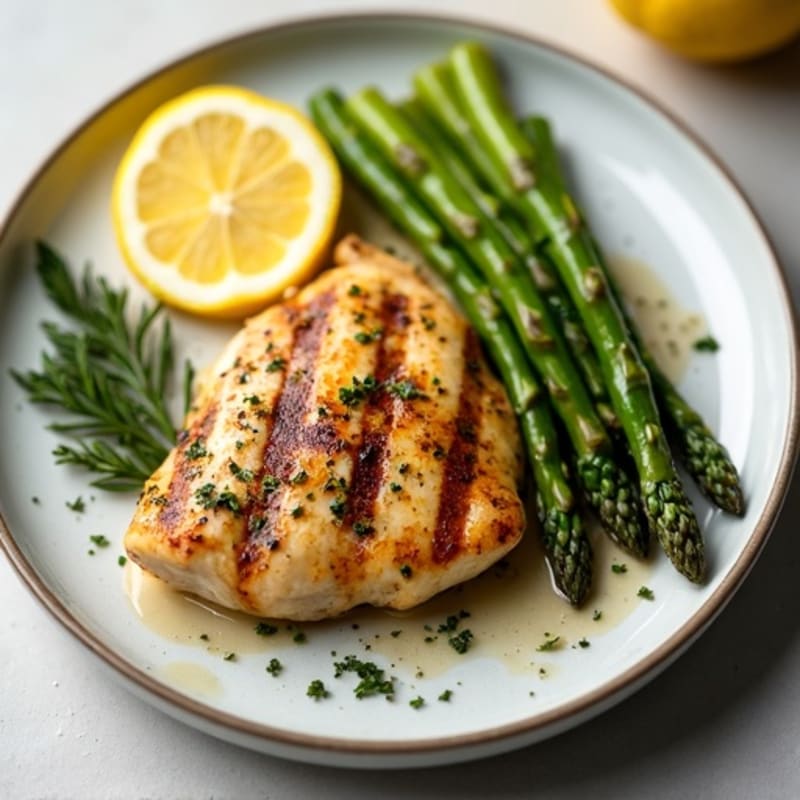 Grilled Lemon Herb Chicken with Roasted Asparagus