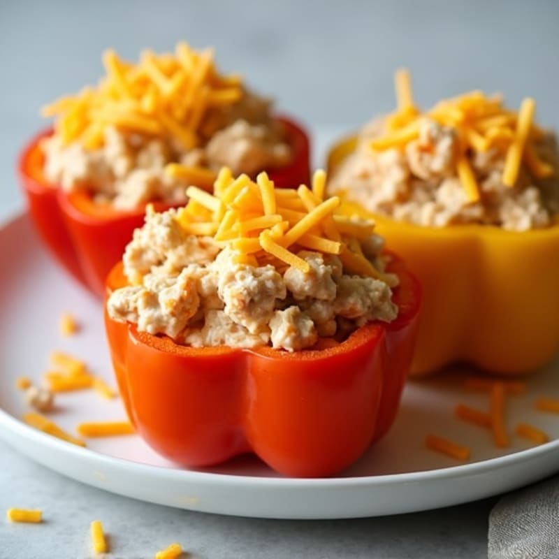 Creamy Buffalo Chicken Stuffed Bell Peppers