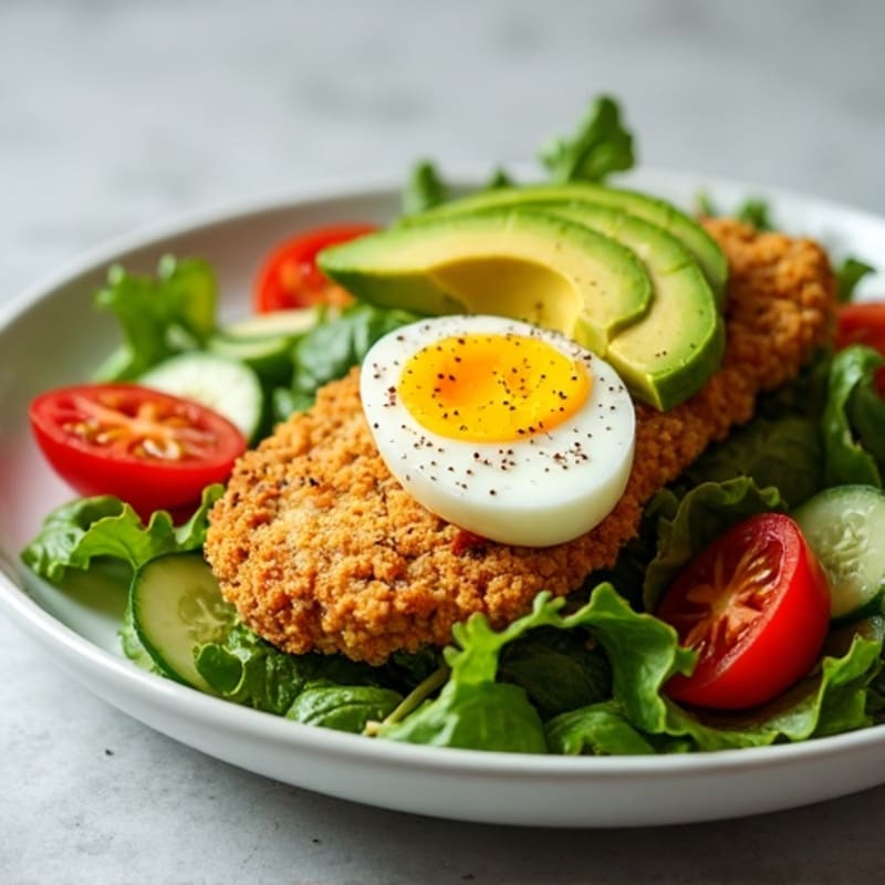 Crispy Chicken Cobb Salad with Fresh Garden Vegetables