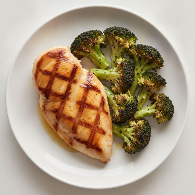 Grilled Chicken Breast with Roasted Broccoli