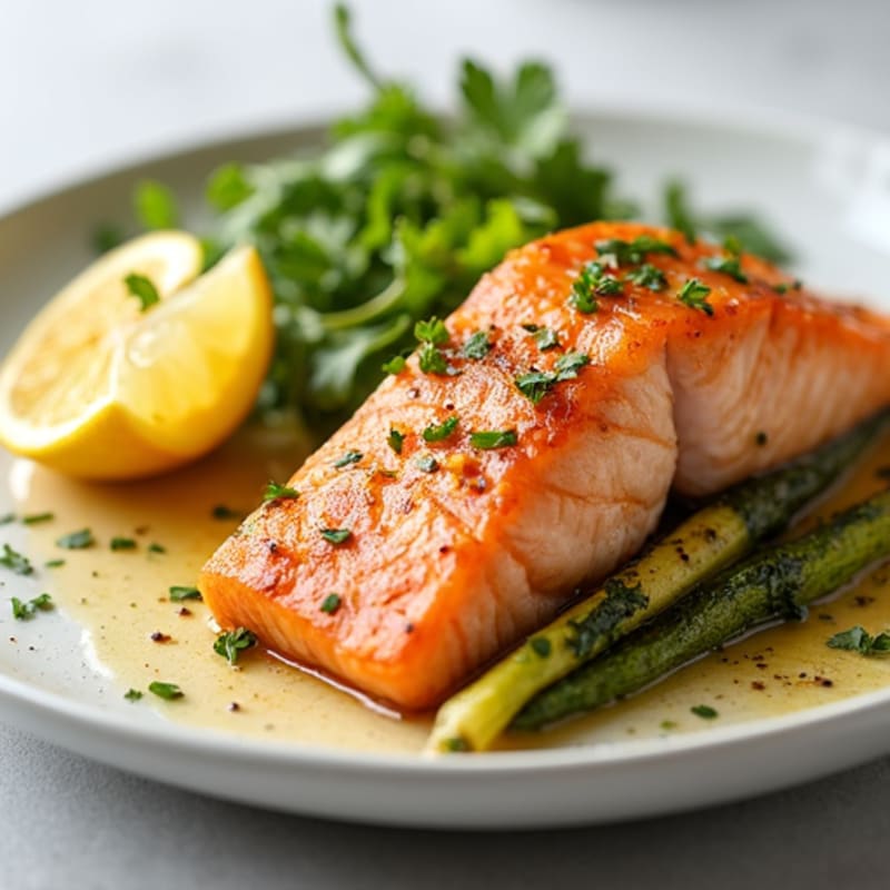 Lemon-Garlic Salmon with Roasted Zucchini