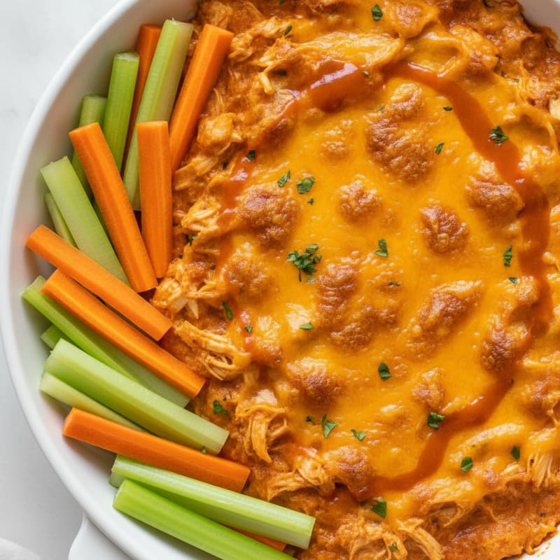 Clean Buffalo Chicken Dip with Crisp Veggies