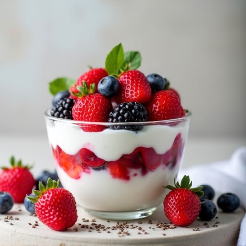 Creamy Greek Yogurt Parfait with Fresh Berries and Pumpkin Seeds